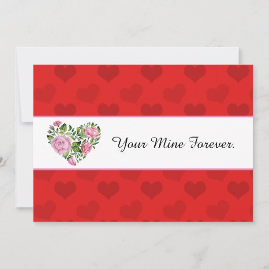 Floral Heart Boeket Valentijn Kaart (Voorkant)