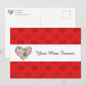 Floral Heart Boeket Valentijn Kaart (Voorkant / Achterkant)