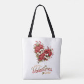 Floral Heart Bouquet Valentine's Day Tote Bag (Achterkant)