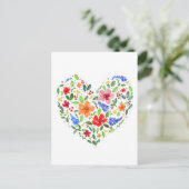 Floral Heart Briefkaart (Staand voorkant)