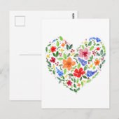 Floral Heart Briefkaart (Voorkant / Achterkant)