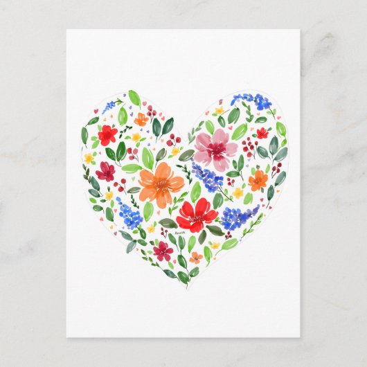 Floral Heart Briefkaart (Voorkant)