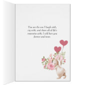 Floral Heart Bunnies in Love Valentijnsdag (Binnen (Rechts))