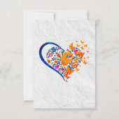 Floral Heart & Butterflies Mexicaanse bruiloft Kaart (Achterkant)
