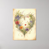  Floral Heart Canvas Afdruk (Voorkant)