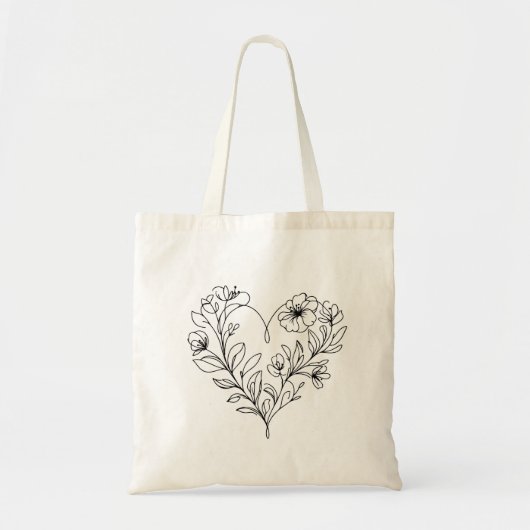 Floral Heart Canvas tas (Voorkant)