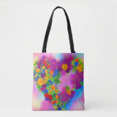 Floral Heart Canvas tas (Voorkant)