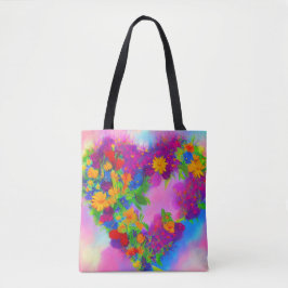 Floral Heart Canvas tas