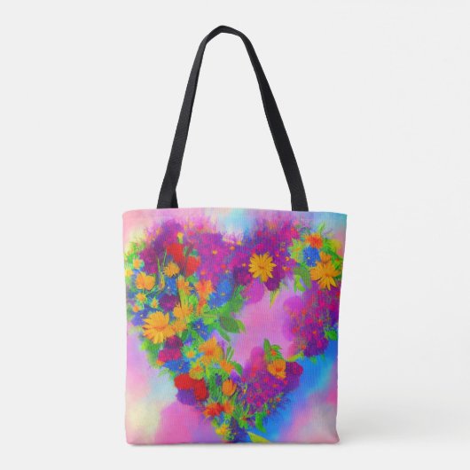 Floral Heart Canvas tas (Achterkant)