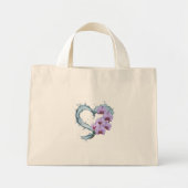 Floral Heart Canvas tas – Waterverf Orchidee Desig (Voorkant)
