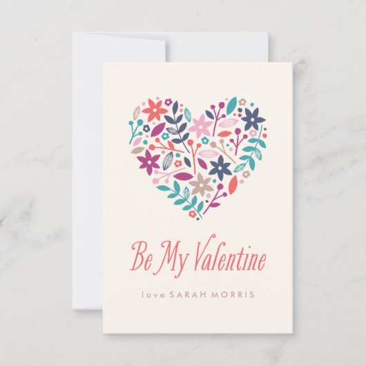 Floral Heart Classroom Valentijn Kaart (Voorkant)