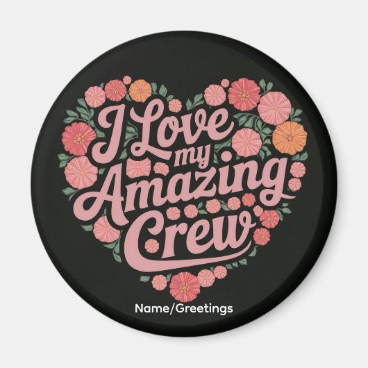 Floral Heart Crew Appreciation Gift Team Gratitude Magneet (Voorkant)