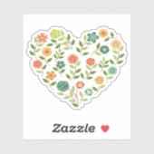 Floral Heart Custom-Cut Vinyl Sticker (Vel)