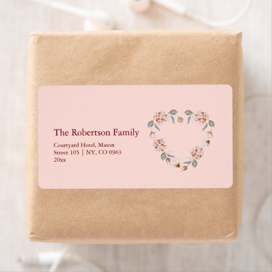 Floral Heart Custom Etiket (Insitu)