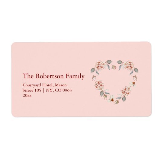 Floral Heart Custom Etiket (Voorkant)