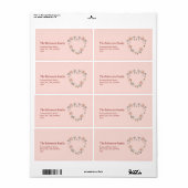 Floral Heart Custom Etiket (Full Sheet)