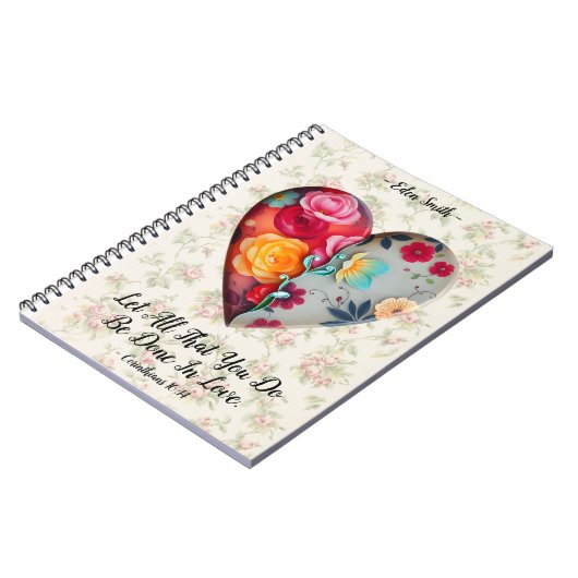 Floral Heart Custom Journal - Alles wat je doet in Notitieboek (Linkerzijde)