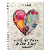 Floral Heart Custom Journal - Alles wat je doet in Notitieboek (Voorkant)