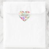 Floral Heart Custom Wedding Favor Sticker (Tas)
