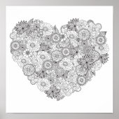 Floral Heart Doodle 2 Poster (Voorkant)