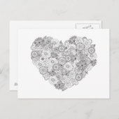 Floral Heart Doodle Briefkaart (Voorkant / Achterkant)