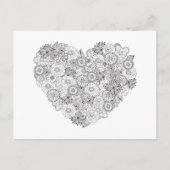 Floral Heart Doodle Briefkaart (Voorkant)