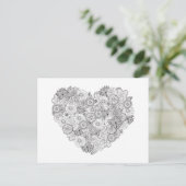 Floral Heart Doodle Briefkaart (Staand voorkant)