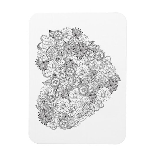 Floral Heart Doodle Magneet (Verticaal)