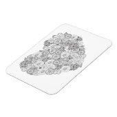 Floral Heart Doodle Magneet (Linkerzijde)