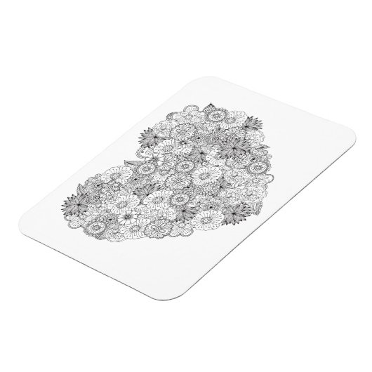 Floral Heart Doodle Magneet (Linkerzijde)