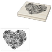 Floral Heart Doodle Rubberstempel (Gestempeld)
