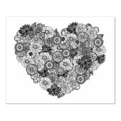 Floral Heart Doodle Rubberstempel (Afrduk)