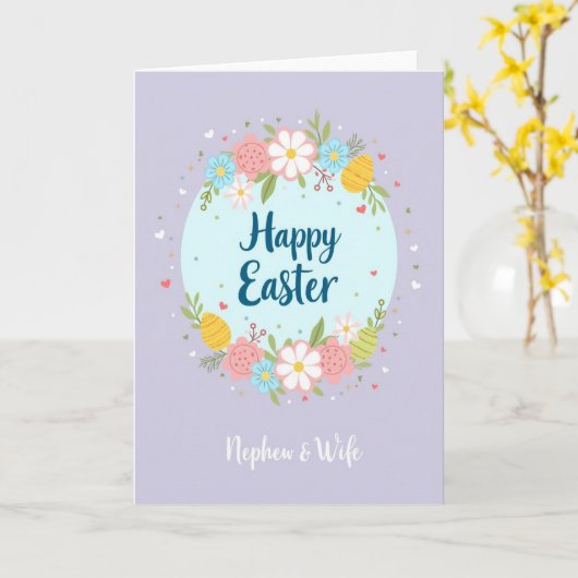 Floral Heart Easter Card Kaart (Gele Bloem)