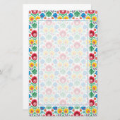 Floral Heart Folk Art Pattern Briefpapier (Voorkant / Achterkant)