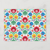 Floral Heart Folk Art Pattern Feestdagenkaart (Voorkant)