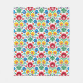Floral Heart Folk Art Pattern Fleece Deken (Voorkant)