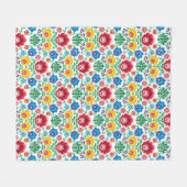 Floral Heart Folk Art Pattern Fleece Deken (Voorkant (Horizontaal))