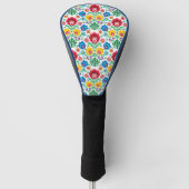 Floral Heart Folk Art Pattern Golfheadcover (Voorkant)