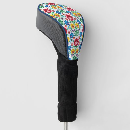 Floral Heart Folk Art Pattern Golfheadcover (Schuin)