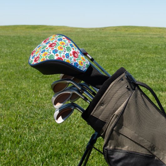 Floral Heart Folk Art Pattern Golfheadcover (Insitu)