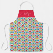 Floral Heart Folk Art Pattern Schort (Voorkant)