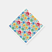 Floral Heart Folk Art Pattern Servet (Hoek)