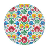 Floral Heart Folk Art Pattern Snijplank (Voorkant)