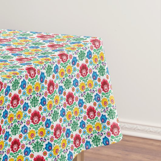 Floral Heart Folk Art Pattern Tafelkleed (Voorbeeld)