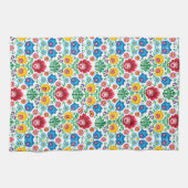 Floral Heart Folk Art Pattern Theedoek (Horizontaal)