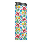 Floral Heart Folk Art Pattern Thermosbeker (Geroteerd rechts)