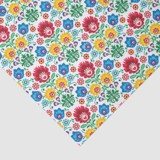 Floral Heart Folk Art Pattern Tissuepapier (Detail)