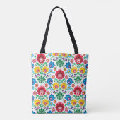 Floral Heart Folk Art Pattern Tote Bag (Achterkant)