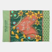 Floral Heart Fun Zie de goede quotenaam Theedoek (Horizontaal)