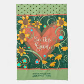 Floral Heart Fun Zie de goede quotenaam Theedoek (Verticaal)